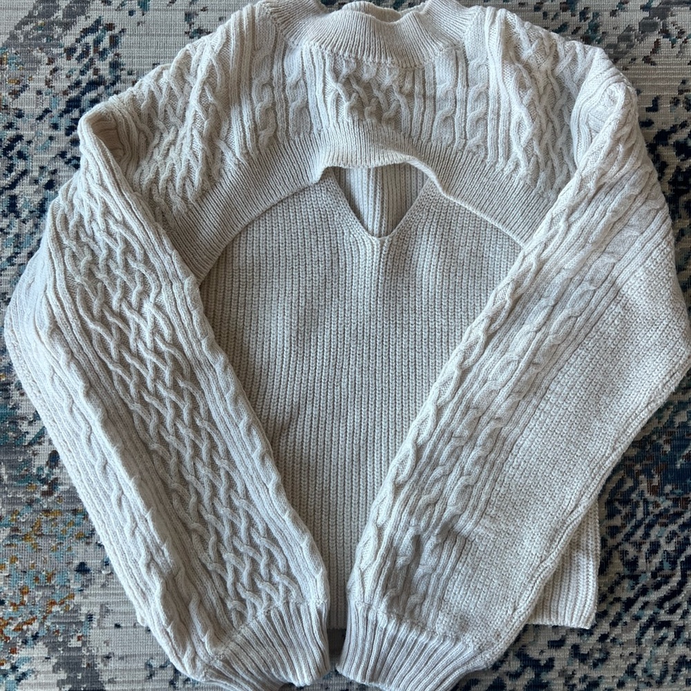 Cozy Cable Knit Sweater - Cream